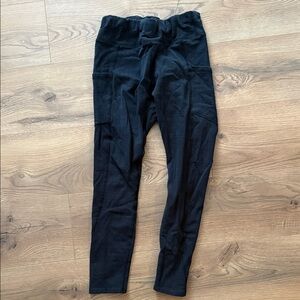 Pact organic Black Ribbed High-Waist Leggings